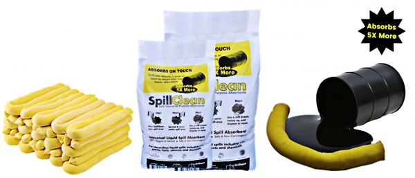 SpillClean oil paint chemical fuel Hazardous Liquid spill absorbents